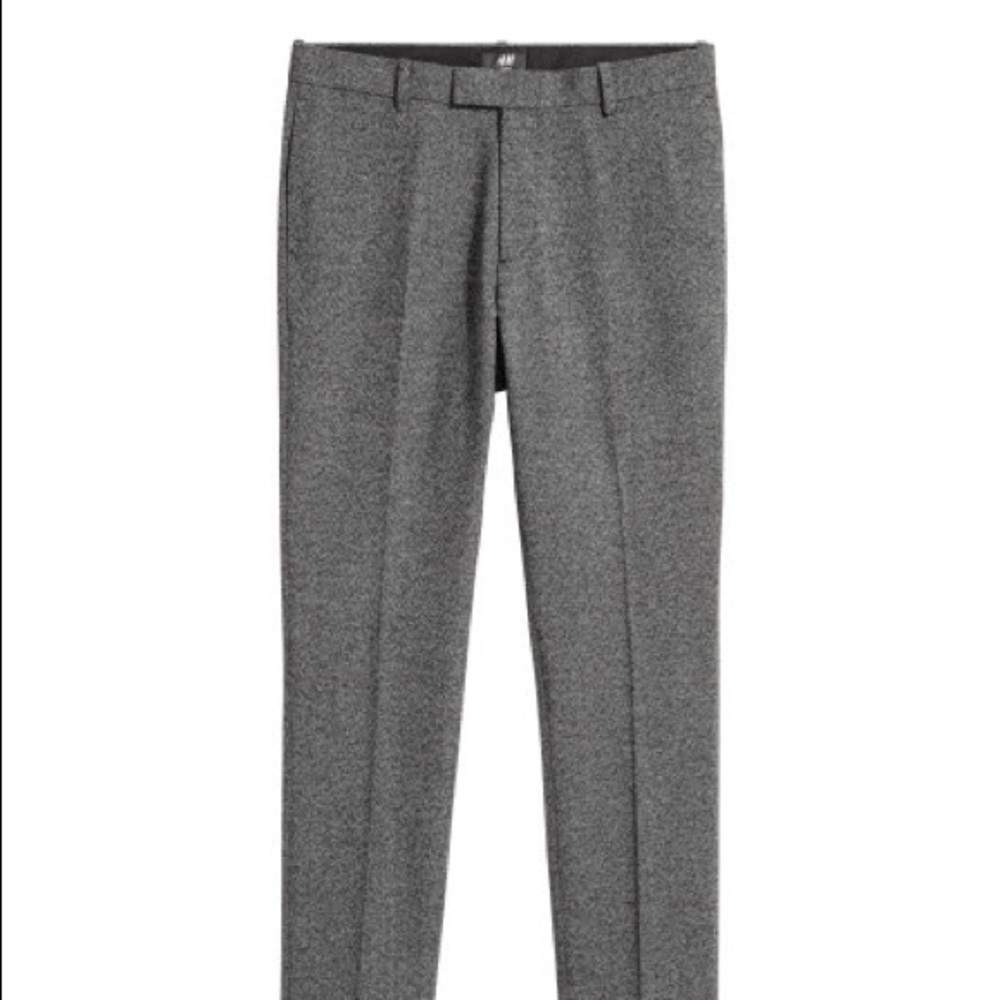 H&M Gray Wool Slim Fit Smart Trousers Pants 30R